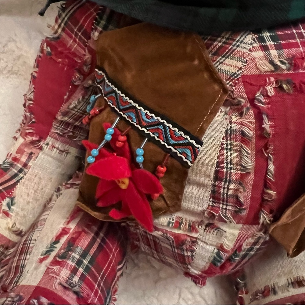 Quilted Patchwork Stuffed Bear (Sheriff) Chi Chi Int’l Art - Picture 4 of 5